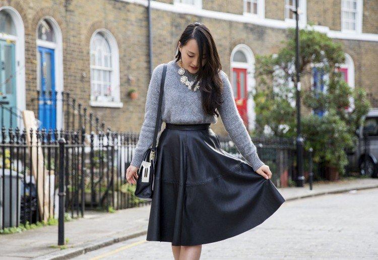 Que porter avec une jupe en cuir - photos et idées