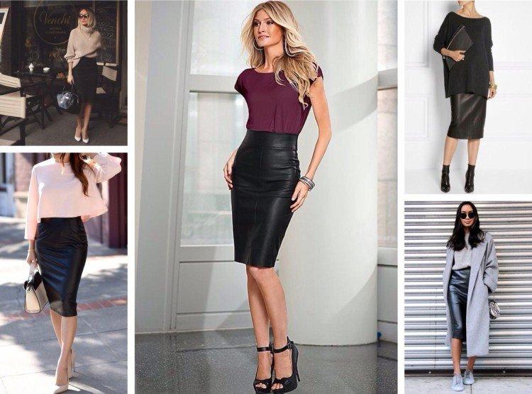 Que porter avec une jupe en cuir - photos et idées