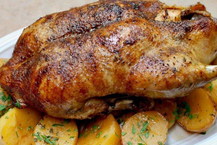 Canard aux pommes de terre dans la manche