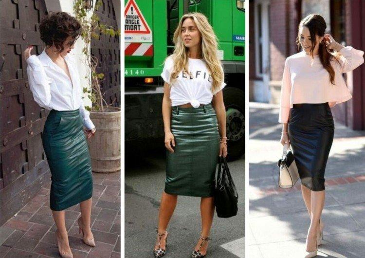 Jupes en cuir à la mode 2021 - photos et idées