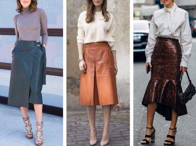 Jupes en cuir à la mode 2021 - photos et idées