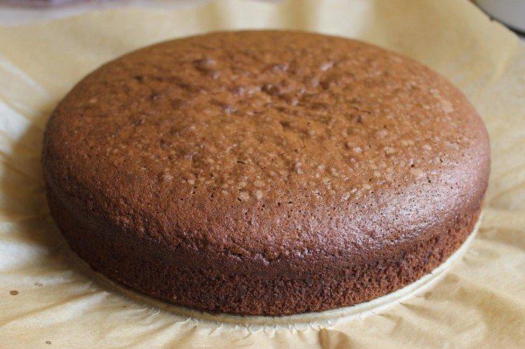 Gâteau éponge au chocolat noir