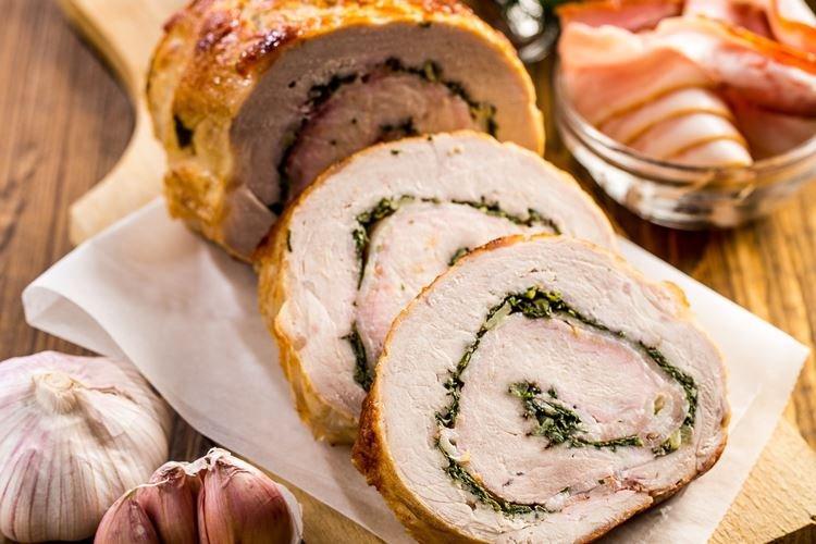 Rouleau de porc au fromage et oeuf