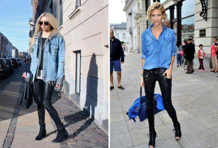 Pantalon Cuir et Denim