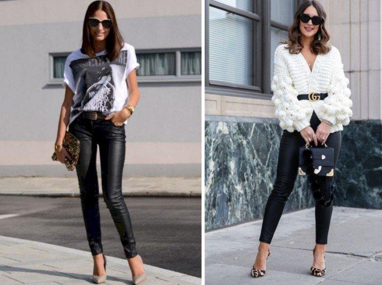 Que porter avec un pantalon en cuir - photos et idées