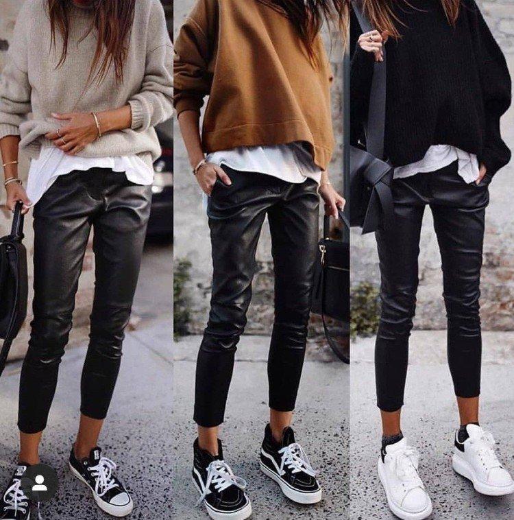Que porter avec un pantalon en cuir - photos et idées