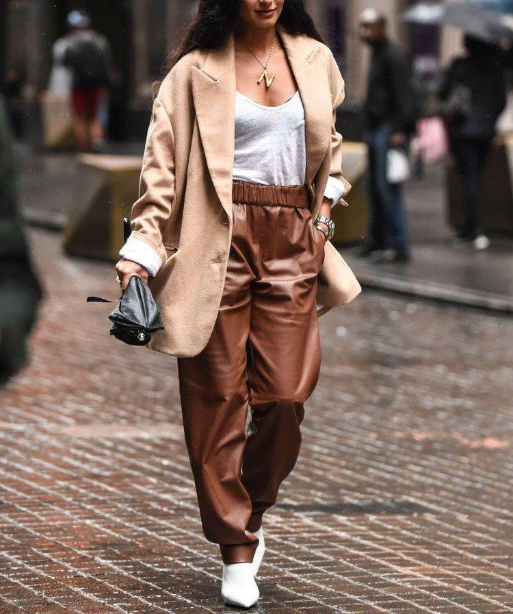 Que porter avec un pantalon en cuir - photos et idées