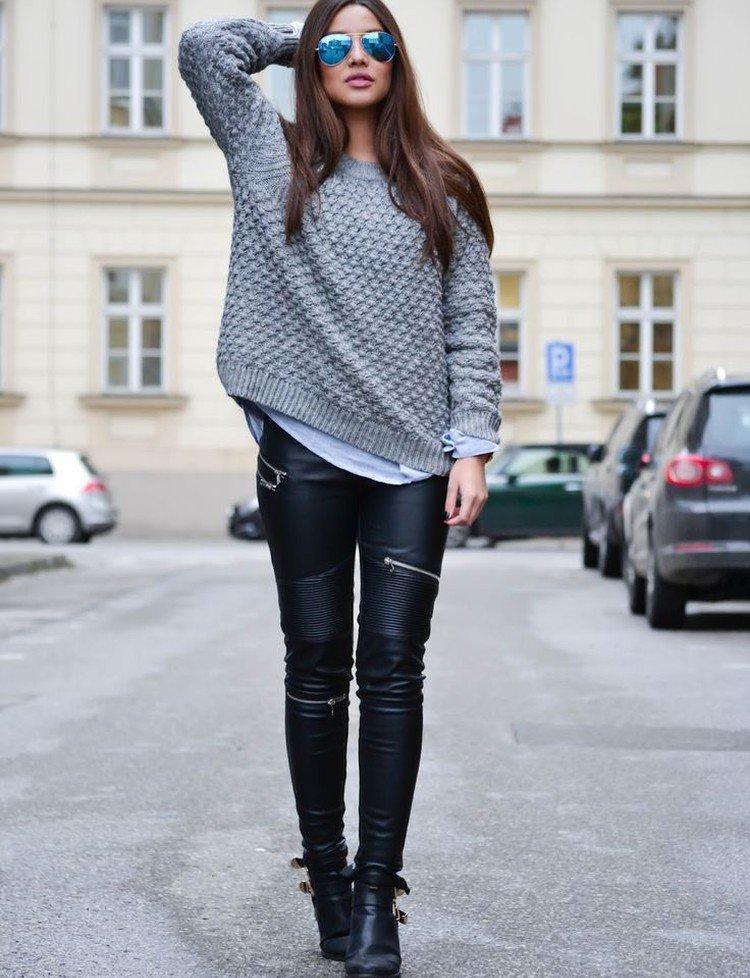 Que porter avec un pantalon en cuir - photos et idées