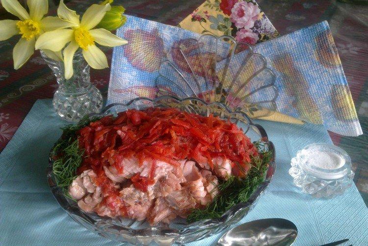 Poisson mariné à la betterave