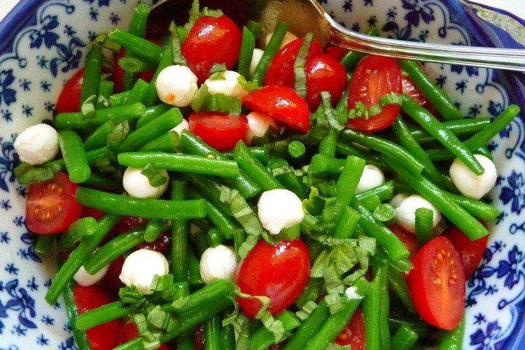 Salade de mozzarella aux haricots verts