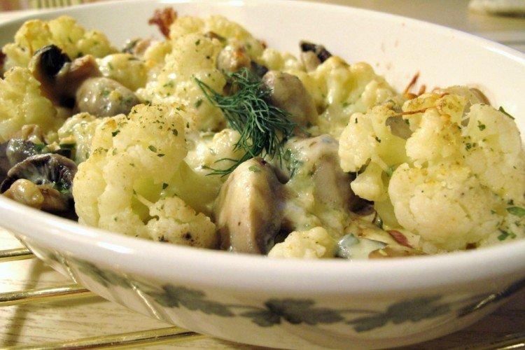 Chou-fleur aux champignons
