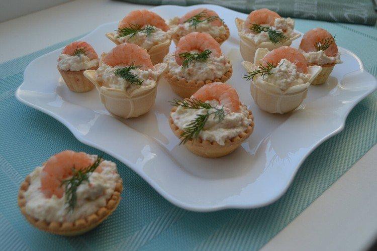 Aux crevettes et au fromage
