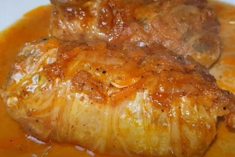 Chou farci au chou de Pékin au four