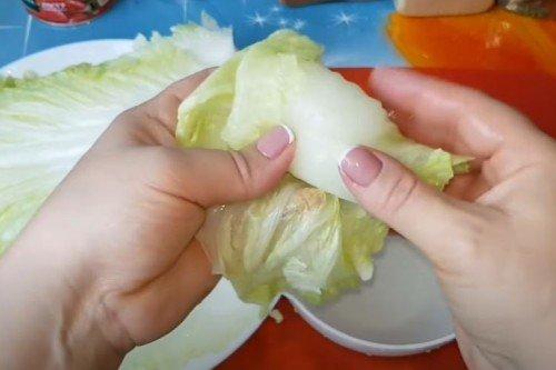 Rouleaux de chou de Pékin au four