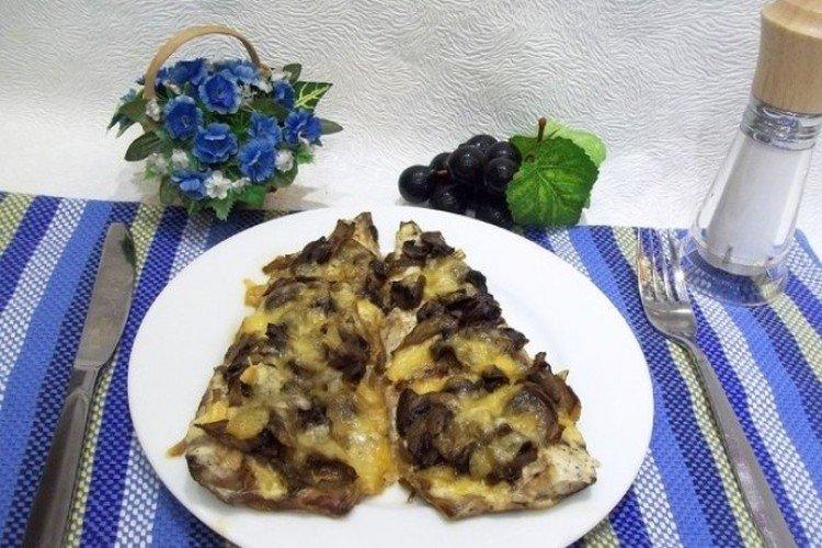 Maquereau grillé aux champignons et fromage