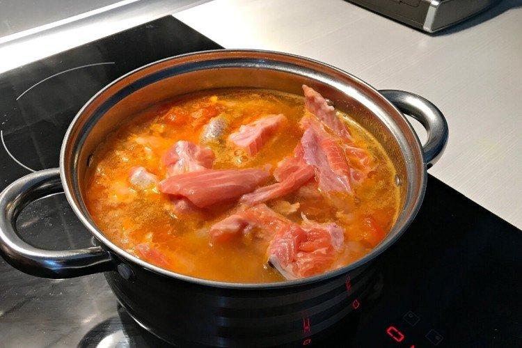 Soupe de truite aux aubergines