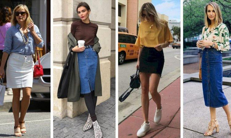 Jupes en jean à la mode 2021 - photo