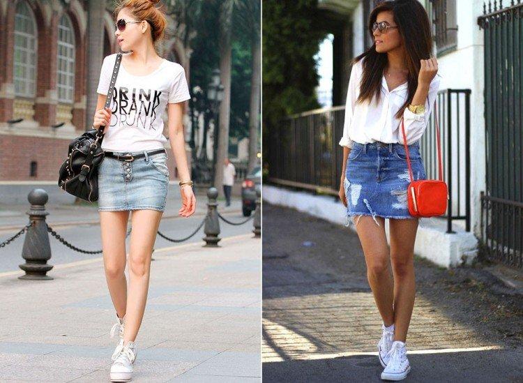 Minijupes en jean
