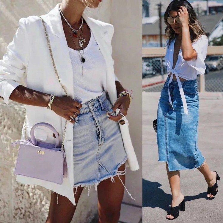 Jupes en jean à la mode 2021 - photo