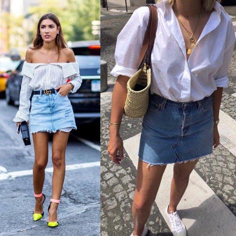 Jupes en jean à la mode 2021 - photo