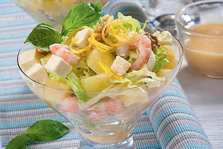 Salade de crevettes et ananas
