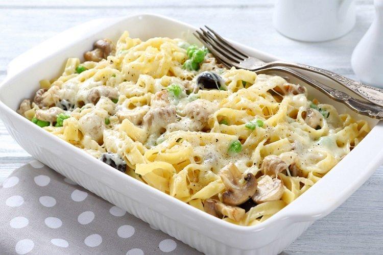 Casserole de pâtes aux champignons