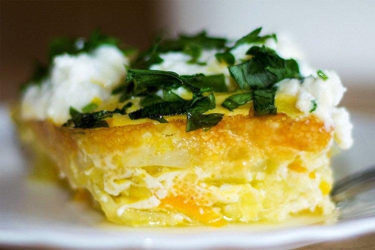 Casserole de courgettes, fromage et cottage cheese