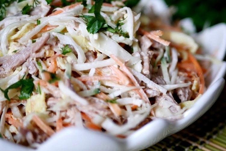 Salade de boeuf, radis et chou