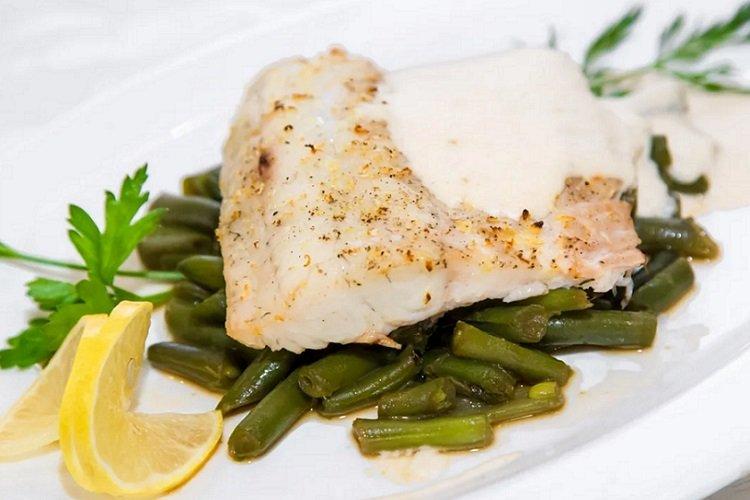 Filet de goberge au four aux haricots verts