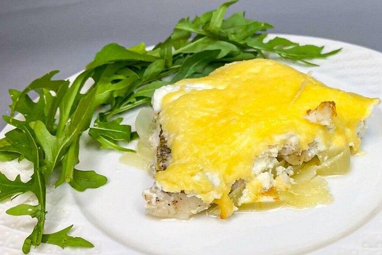 Filet de goberge au four avec sauce au fromage