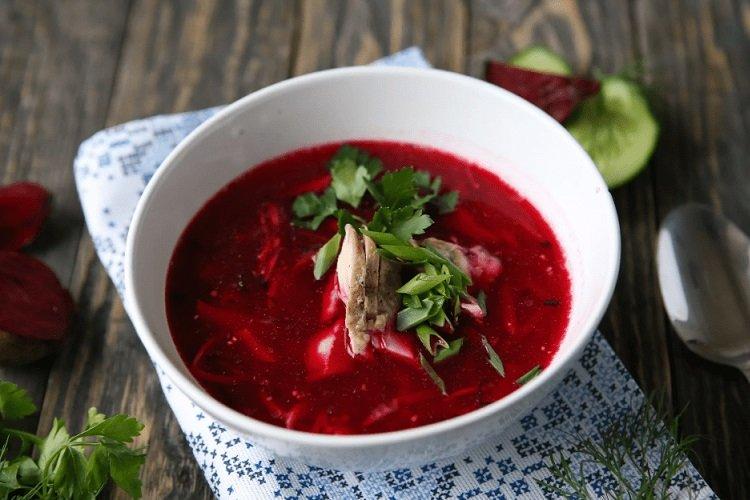 Betterave froide au porc et herbes