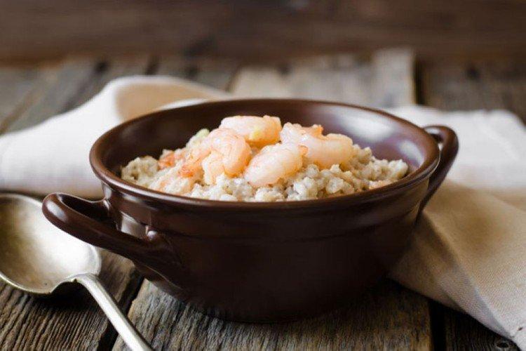 Bouillie d'orge aux crevettes