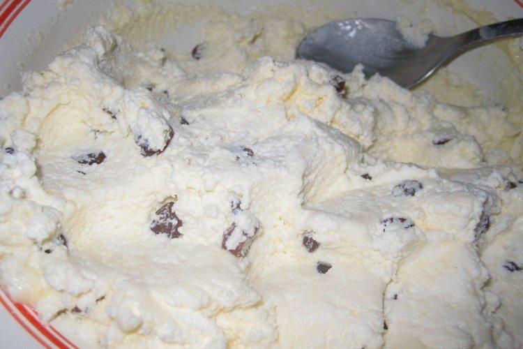 Garniture de fromage cottage et de raisins secs