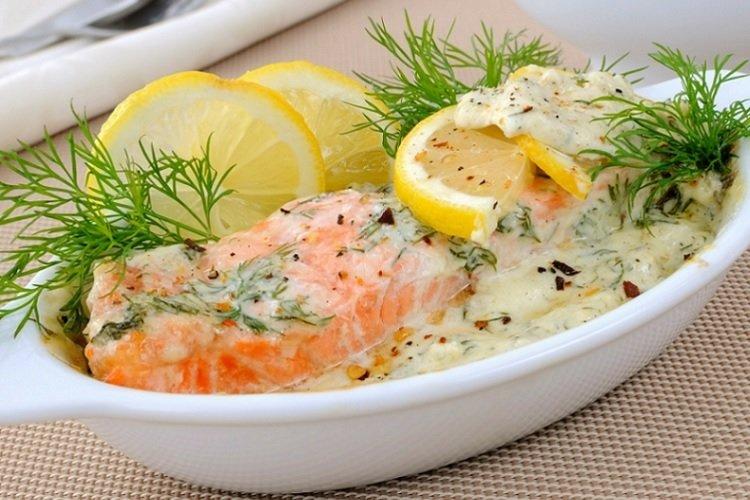 Saumon à la crème au four