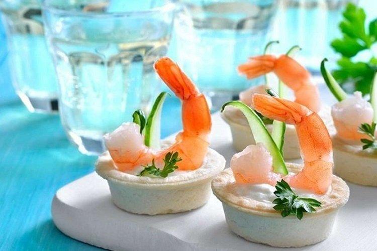 Tartelettes au fromage et crevettes