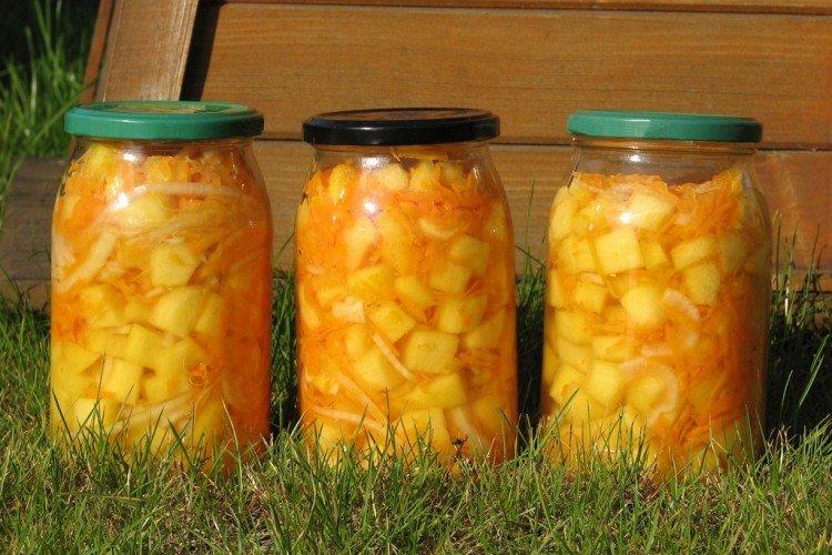 Courge aux carottes et basilic