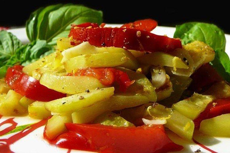 Salade de poivrons et courgettes
