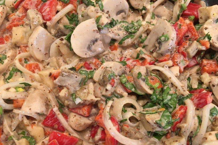 Salade de poivrons et champignons