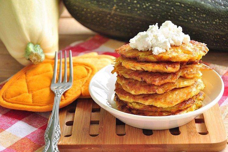 Crêpes aux courgettes et au fromage cottage