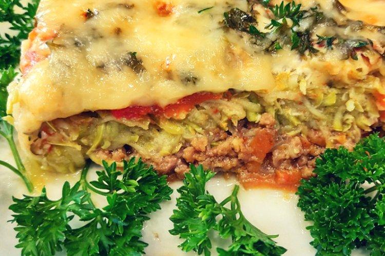 Tarte aux courgettes aux tomates et viande hachée