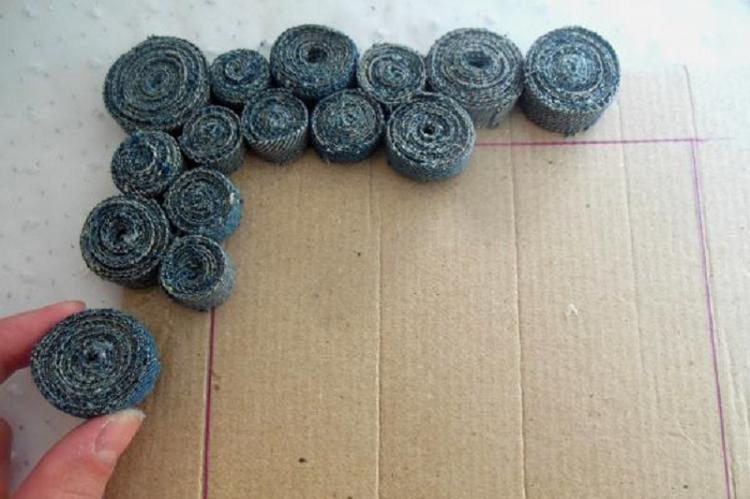 Cadre photo en denim bricolage