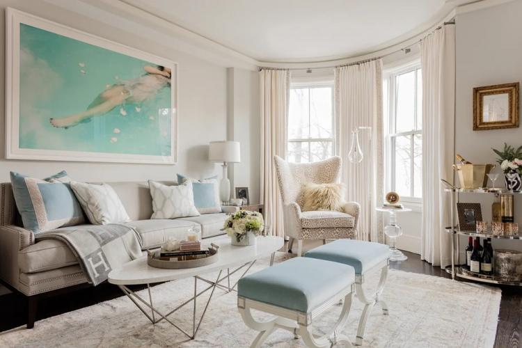 Salon pastel à Khrouchtchev - Design d'intérieur