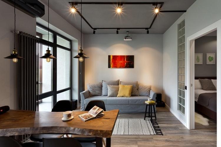 Petit salon de style moderne - Design d'intérieur