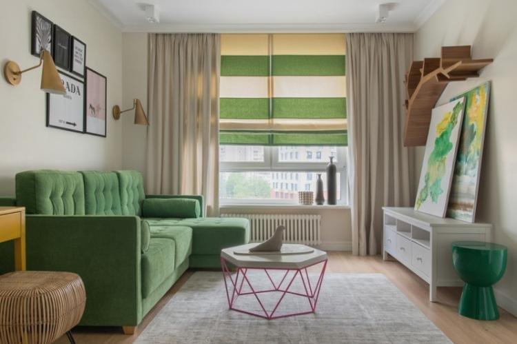 Salon lumineux dans un style moderne - photo de design d'intérieur