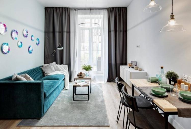 Salon lumineux dans un style moderne - photo de design d'intérieur