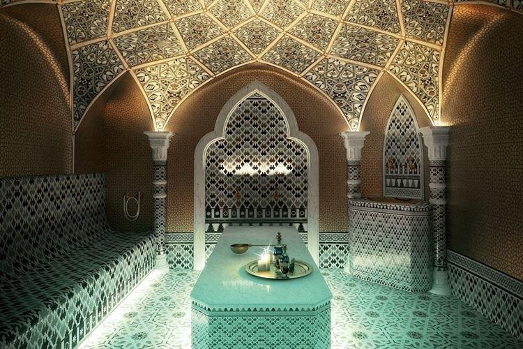 Intérieur de bain dans un style ethnique