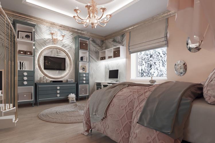 Intérieur d'une chambre d'enfants pour deux filles