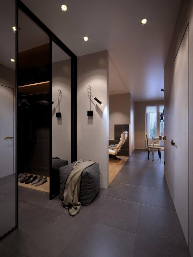 L'intérieur de l'appartement est de 50 m².