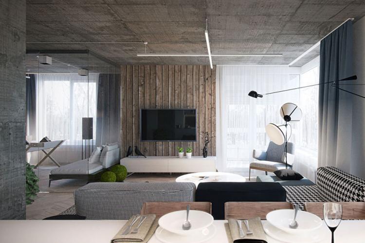 Intérieur d'appartement de style loft