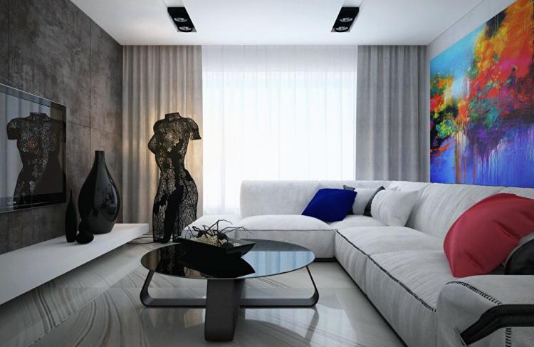 Intérieur d'appartement dans le complexe résidentiel d'Obolon Residences, Kiev